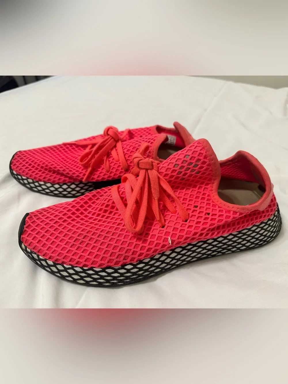 adidas Deerupt Runner Coral Pink Mesh Sneakers Women’s Size 10
